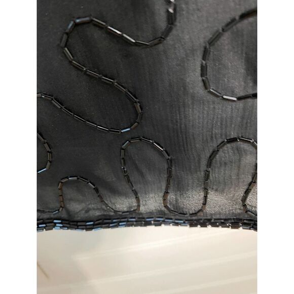 Mark & John By Gopal Black Sheer Beaded Gold Embroidered Dress Medium - Picture 12 of 13